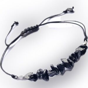Natural Black Tourmaline Bracelet Chakra Gems Chip